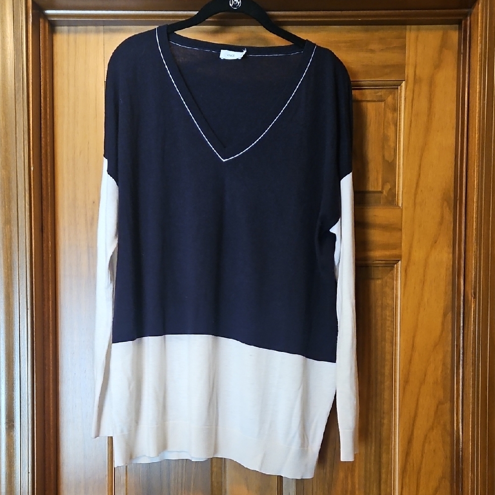 Vince Colorblock Easy Fit Coastal Sweater XL